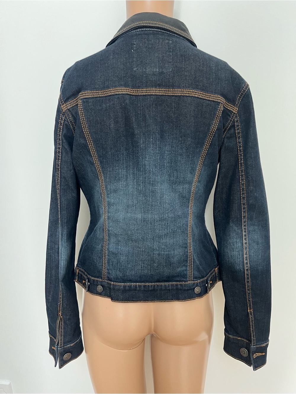 Buffalo David Bitton Dark Blue Denim Jacket with Tan Stitching - Picture 7 of 7